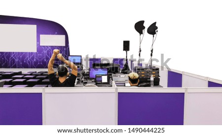 Sound and voice control station in exhibition hall