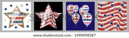 American patriotic stars and stripes pattern in vintage colors. Holiday graphic design. USA Independence Day or Presidents Day star pattern in American flag colors.
