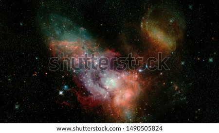 Sparkle shinny blue star particle motion on black background, starlight nebula in galaxy at universe. Space background. Elements of this image furnished by NASA