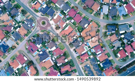 Aerial shot of Australian Suburbs north of Perth Western Australia.