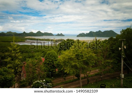 Watching the bay from the hill in Thailand.
