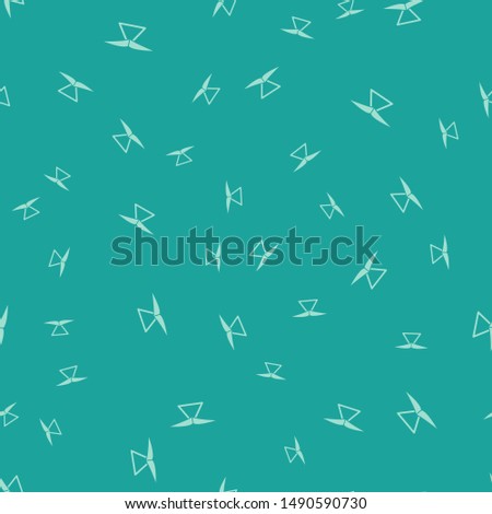 Green Hang glider icon isolated seamless pattern on green background. Extreme sport.  Vector Illustration