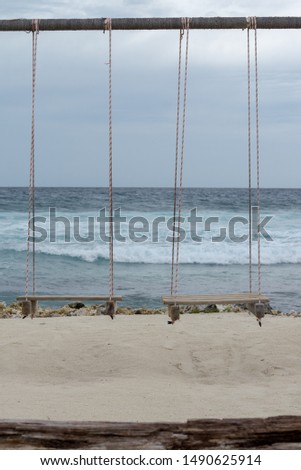 Swing set with beach views in Maldives,