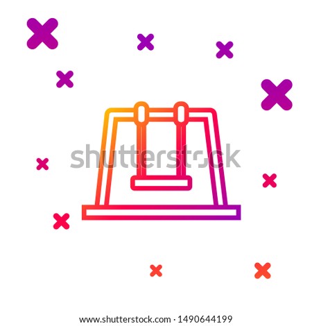 Color line Swing icon isolated on white background. Playground symbol. Gradient random dynamic shapes. Vector Illustration