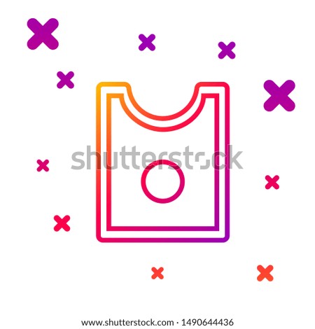 Color line Sewing Pattern icon isolated on white background. Markings for sewing. Gradient random dynamic shapes. Vector Illustration