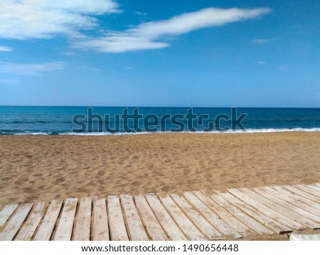 clean warm Mediterranean sea, white sand, hot sun is the perfect place to relax.