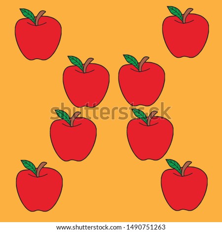 drawing of a fresh red apple