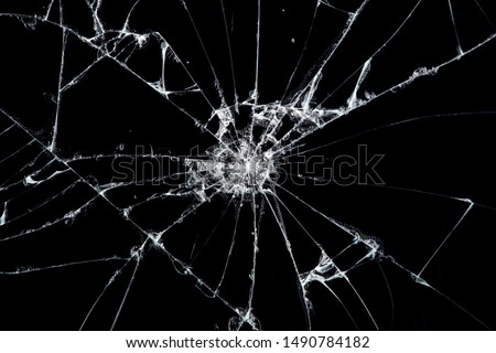 Texture broken glass with cracks. Abstract of cracked screen Smartphone from shock. Royalty-Free Stock Photo #1490784182
