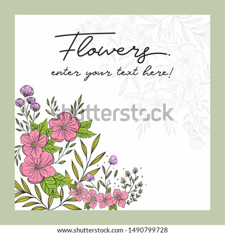 Flowers for Invitations vector template