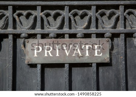 Private Sign on Metal Gate