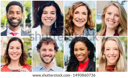 Portraits of beautiful commercial people Royalty-Free Stock Photo #1490860736