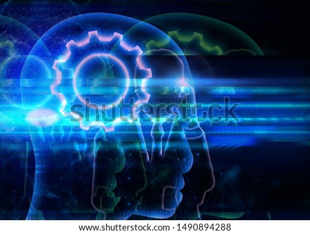 Artificial intelligence image with technology concept