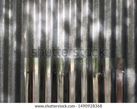 Closeup metal roof texture pattern background