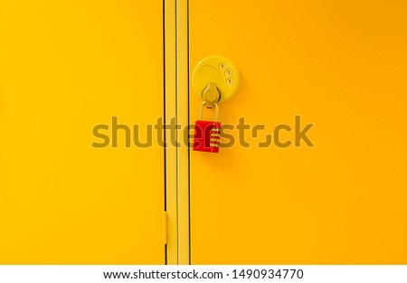 yellow security lockers for storage Royalty-Free Stock Photo #1490934770