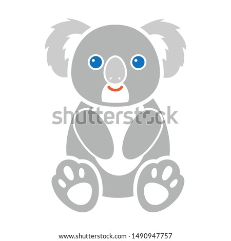 Koala icon in colour style isolated on white background. Animals symbol stock vector illustration.