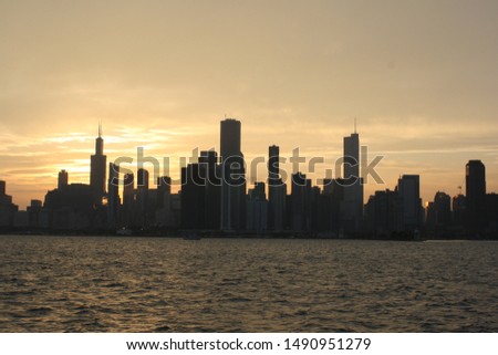 Skyline at dusk in Chicago, Illinois