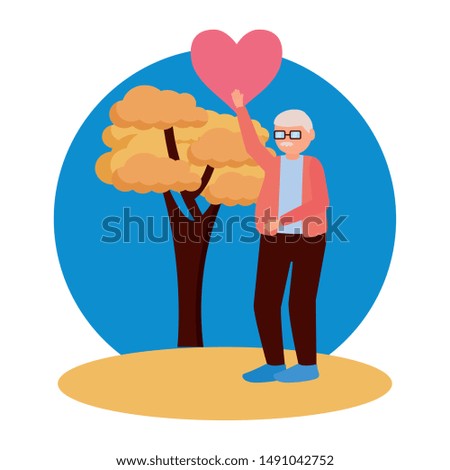 Grandfather cartoon design, Old person grandparents man avatar senior and adult theme Vector illustration