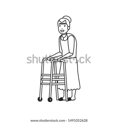 Grandmother cartoon design, Old person grandparents woman avatar senior and adult theme Vector illustration