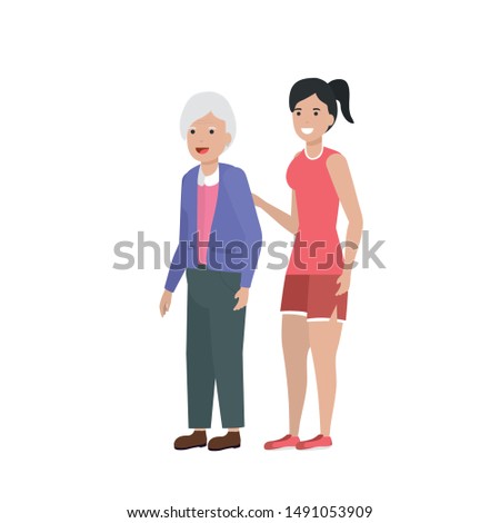 Grandmother cartoon design, Old person grandparents woman avatar senior and adult theme Vector illustration