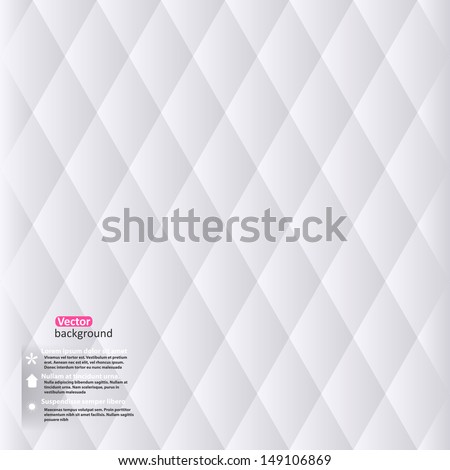 Vector abstract white geometric background. Vector Illustration with rhomb. Minimalistic backdrop.