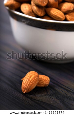 almonds, almonds in white backgrounds