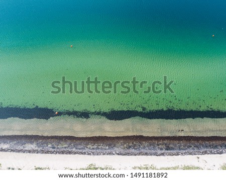 Colorful beach from top on summer day