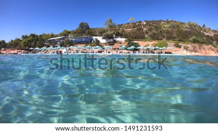 Sea level photo of Agia Marina beach in Attica, Greece