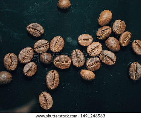 Dark brown coffee beans images