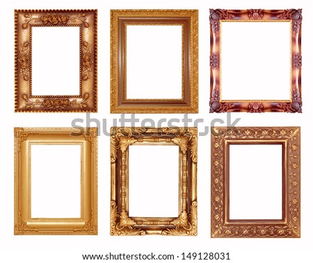 Set of vintage frame isolated on white background