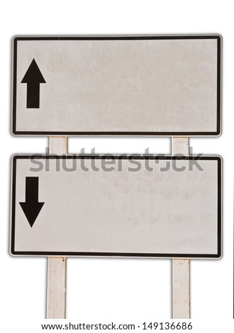 sign of guide post isolated with path