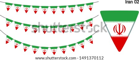 Iran Bunting Flags Isolated on white Background. vector illustration.