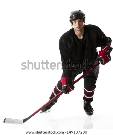 Ice hockey player skating