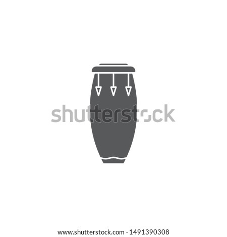 Conga drum vector icon symbol isolated on white background