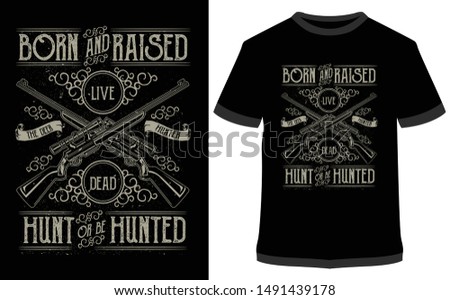 Ghost Hunting - Vector graphics typographic design for poster, label, badge, logo, icon or t-shirt