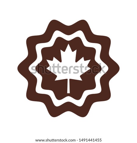 Seal stamp of canada maple leaf design vector illustration