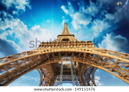 Beautiful view of Eiffel Tower in Paris.