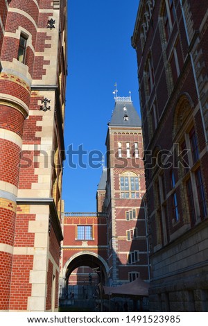 National Museum (Rijksmuseum) in Amsterdam, The Netherlands. This is a Dutch museum dedicated to arts and history in Amsterdam.