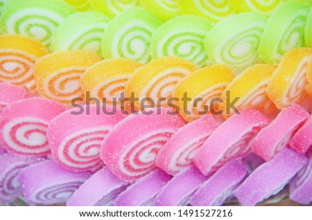 close - up colorful  jelly sweet