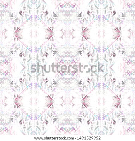 Tribal watercolor seamless pattern. Geometric textured background