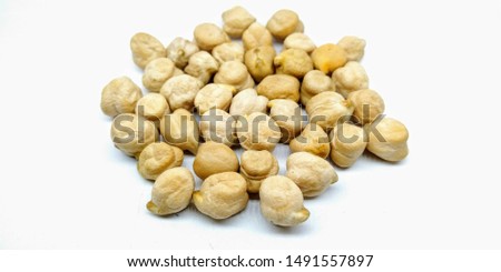 A picture of chickpeas isolated on white background