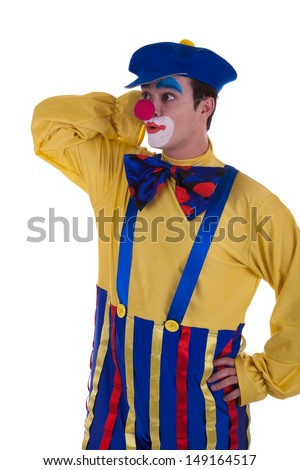 Clown isolated on white background studio shot