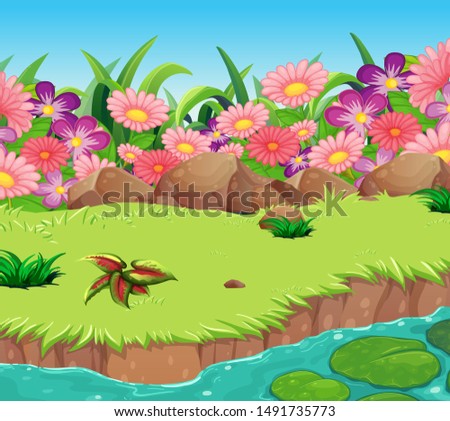 Background scene with nature theme illustration