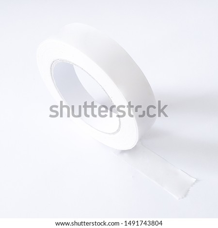 White washi paper tape roll on white background, perfect for printed tape mockups and product thumbnails. Isolated clear picture for ecommerce sellers, commercial printers, tape manufacturers.