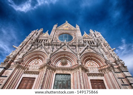 Siena, Italy. Wonderful view of Cathedral - Duomo.