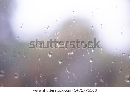 Water drop on glass mirror background when the storm coming in rain season