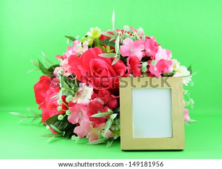 photo frame and flowers