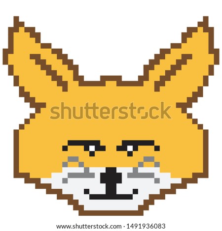 vector pixel art fox isolated