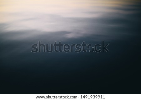 art picture of water, landscape, sunset