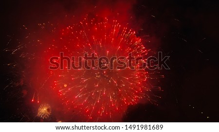 Colorful firework effect in the sky