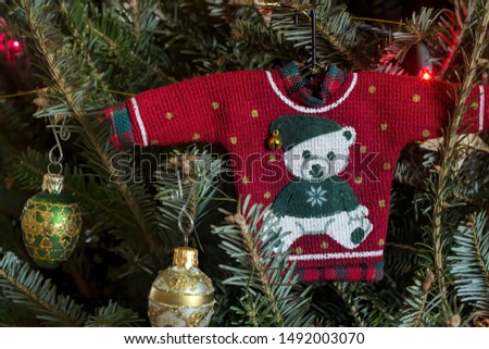 Sweater Ornament on Holiday Tree